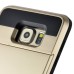 Fashion VERUS Horizontal Sliding Card Slot TPU And PC Hybrid Case For Samsung Galaxy S6 Edge Plus - Gold