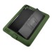 Fashionable Black Plastic and Silicone Stand Protective Case with Touch Screen Film for iPad 2/3/4 - Army Green