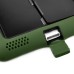 Fashionable Black Plastic and Silicone Stand Protective Case with Touch Screen Film for iPad 2/3/4 - Army Green