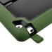 Fashionable Black Plastic and Silicone Stand Protective Case with Touch Screen Film for iPad 2/3/4 - Army Green