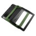 Fashionable Black Plastic and Silicone Stand Protective Case with Touch Screen Film for iPad 2/3/4 - Army Green