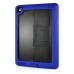 Fashionable Black Plastic and Silicone Stand Protective Case with Touch Screen Film for iPad 2/3/4 - Dark Blue