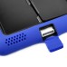 Fashionable Black Plastic and Silicone Stand Protective Case with Touch Screen Film for iPad 2/3/4 - Dark Blue