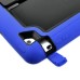 Fashionable Black Plastic and Silicone Stand Protective Case with Touch Screen Film for iPad 2/3/4 - Dark Blue