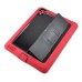 Fashionable Black Plastic and Silicone Stand Protective Case with Touch Screen Film for iPad 2/3/4 - Red