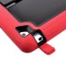 Fashionable Black Plastic and Silicone Stand Protective Case with Touch Screen Film for iPad 2/3/4 - Red