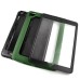 Fashionable Black Plastic and Silicone Stand Protective Case with Touch Screen Film for iPad Air - Army Green