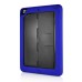 Fashionable Black Plastic and Silicone Stand Protective Case with Touch Screen Film for iPad Air - Dark Blue