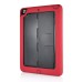 Fashionable Black Plastic and Silicone Stand Protective Case with Touch Screen Film for iPad Air - Red