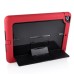 Fashionable Black Plastic and Silicone Stand Protective Case with Touch Screen Film for iPad Air - Red