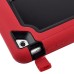 Fashionable Black Plastic and Silicone Stand Protective Case with Touch Screen Film for iPad Air - Red