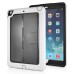 Fashionable Black Plastic and Silicone Stand Protective Case with Touch Screen Film for iPad Air - White