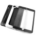 Fashionable Black Plastic and Silicone Stand Protective Case with Touch Screen Film for iPad Air - White