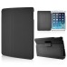 Fashionable Denim Design Folded Leather Case With Round Window For iPad Air (iPad 5) - Black