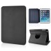 Fashionable Denim Design Rotatable Leather Stand Case For iPad Mini 1/2/3 - Black