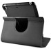 Fashionable Denim Design Rotatable Leather Stand Case For iPad Mini 1/2/3 - Black