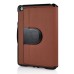 Fashionable Denim Design Rotatable Leather Stand Case For iPad Mini 1/2/3 - Brown