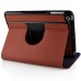 Fashionable Denim Design Rotatable Leather Stand Case For iPad Mini 1/2/3 - Brown