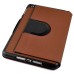 Fashionable Denim Design Rotatable Leather Stand Case For iPad Mini 1/2/3 - Brown