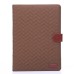 Fashionable Grid Grain Style Sleep / Wake Function Magnetic Stand Flip Leather Case with Card Slot for iPad Air 2 ( iPad 6 ) - Brown