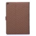 Fashionable Grid Grain Style Sleep / Wake Function Magnetic Stand Flip Leather Case with Card Slot for iPad Air 2 ( iPad 6 ) - Brown