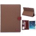 Fashionable Grid Grain Style Sleep / Wake Function Magnetic Stand Flip Leather Case with Card Slot for iPad Air 2 ( iPad 6 ) - Brown