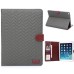 Fashionable Grid Grain Style Sleep / Wake Function Magnetic Stand Flip Leather Case with Card Slot for iPad Air 2 ( iPad 6 ) - Grey