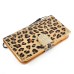 Fashionable Leopard and Golden Electroplated Diamond Magnetic Flip Leather Case with Card Slot and Strap for Samsung Galaxy S4 - Brown