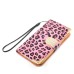 Fashionable Leopard and Golden Electroplated Diamond Magnetic Flip Leather Case with Card Slot and Strap for Samsung Galaxy S4 - Pink