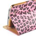 Fashionable Leopard and Golden Electroplated Diamond Magnetic Flip Leather Case with Card Slot and Strap for Samsung Galaxy S4 - Pink