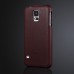 Fashionable Litchi Grain Vertical Flip Genuine Leather Case for Samsung Galaxy S5 - Brown