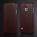 Fashionable Litchi Grain Vertical Flip Genuine Leather Case for Samsung Galaxy S5 - Brown