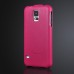 Fashionable Litchi Grain Vertical Flip Genuine Leather Case for Samsung Galaxy S5 - Magenta