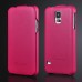 Fashionable Litchi Grain Vertical Flip Genuine Leather Case for Samsung Galaxy S5 - Magenta