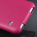 Fashionable Litchi Grain Vertical Flip Genuine Leather Case for Samsung Galaxy S5 - Magenta