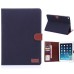 Fashionable Stand Folio Dormancy Leather Case With Card Slots For iPad Air 2 (iPad 6) - Dark Blue