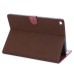 Fashionable Stand Folio Dormancy Leather Case With Card Slots For iPad Air 2 (iPad 6) - Dark Brown