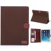 Fashionable Stand Folio Dormancy Leather Case With Card Slots For iPad Air 2 (iPad 6) - Dark Brown