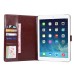 Fashionable Stand Folio Dormancy Leather Case With Card Slots For iPad Air 2 (iPad 6) - Dark Brown