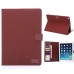 Fashionable Stand Folio Dormancy Leather Case With Card Slots For iPad Air 2 (iPad 6) - Red