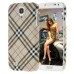 Fashionable Twill Pattern Coated Hard Case For Samsung Galaxy S4 i9500 - Khaki