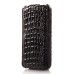 Fashionable Vertically Opened Alligator Pattern Flip Leather Case For iPhone 4 iPhone 4s - Black