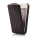 Fashionable Vertically Opened Alligator Pattern Flip Leather Case For iPhone 4 iPhone 4s - Black