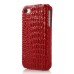 Fashionable Vertically Opened Alligator Pattern Flip Leather Case For iPhone 4 iPhone 4s - Red