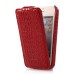 Fashionable Vertically Opened Alligator Pattern Flip Leather Case For iPhone 4 iPhone 4s - Red