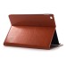 Fine Horse Skin Grain Wax  Design Sleep/Wake Stand PU Leather Folio Case With Card Slots For iPad Air 2 (iPad 6) - Brown