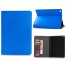 Fine Horse Skin Grain Wax  Design Sleep/Wake Stand PU Leather Folio Case With Card Slots For iPad Air 2 (iPad 6) - Dark Blue