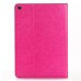 Fine Horse Skin Grain Wax  Design Sleep/Wake Stand PU Leather Folio Case With Card Slots For iPad Air 2 (iPad 6) - Magenta