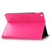 Fine Horse Skin Grain Wax  Design Sleep/Wake Stand PU Leather Folio Case With Card Slots For iPad Air 2 (iPad 6) - Magenta