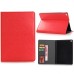 Fine Horse Skin Grain Wax  Design Sleep/Wake Stand PU Leather Folio Case With Card Slots For iPad Air 2 (iPad 6) - Red